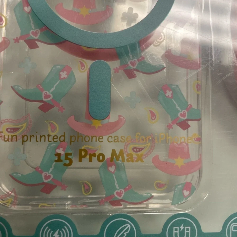 New! Happy Gear phone case 15 Pro Max with cable charge
